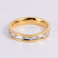 Elegant Glittery Stainless Steel Polishing Zircon Rings 1 Piece sku image 3