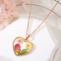 Casual Flower Petal Butterfly Alloy Resin Women's Pendant Necklace 1 Piece sku image 7