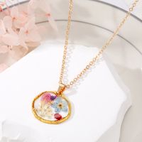 Casual Flower Petal Butterfly Alloy Resin Women's Pendant Necklace 1 Piece sku image 9