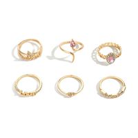 Fashion Letter Alloy Rhinestones Women's Rings 1 Set main image 2