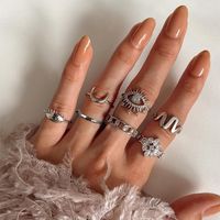 Fashion Devil's Eye Alloy Silver Plated Women's Rings 1 Set sku image 1