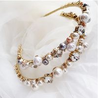 Baroque Style U Shape Alloy Inlay Rhinestones Pearl Hair Band 1 Piece main image 1