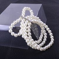 Fashion Round Artificial Pearl Inlay Artificial Gemstones Bracelets 1 Piece main image 2