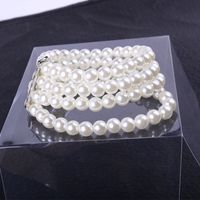 Fashion Round Artificial Pearl Inlay Artificial Gemstones Bracelets 1 Piece main image 4