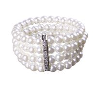Fashion Round Artificial Pearl Inlay Artificial Gemstones Bracelets 1 Piece main image 3