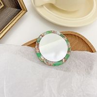 Simple Acétate Couleur Petit Portable Ronde Maquillage Miroir sku image 5