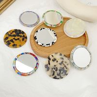 Simple Acetate Color Small Portable Round Makeup Mirror main image 1