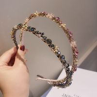 Retro U Shape Alloy Beaded Inlay Rhinestones Hair Band 1 Piece main image 6