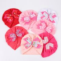 Children Unisex Cute Bow Knot Printing Baby Hat main image 3