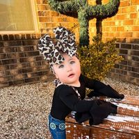 Children Unisex Fashion Leopard Big Bow Baby Hat main image 1