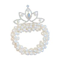 Style Simple Couronne Alliage Strass Perle Élastique main image 2