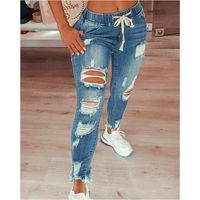 Women's Daily Casual Solid Color Full Length Ripped Jeans main image 5