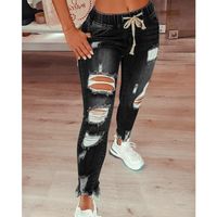 Women's Daily Casual Solid Color Full Length Ripped Jeans main image 4