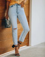 Women's Daily Casual Solid Color Ankle-length Ripped Jeans main image 5