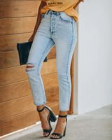 Women's Daily Casual Solid Color Ankle-length Ripped Jeans main image 3