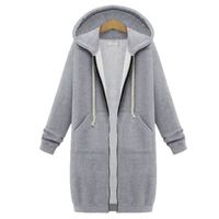 Women'S Simple Style Solid Color Zipper Hoodie main image 4