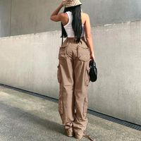 Women's Daily Fashion Solid Color Full Length Multiple Pockets Cargo Pants main image 5