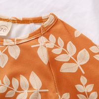 Casual Leaf Printing Cotton Baby Rompers main image 3