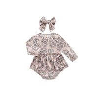 Casual Leaf Printing Cotton Baby Rompers main image 2