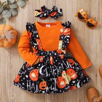 Fashion Pumpkin Printing Cotton Girls Clothing Sets main image 1