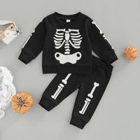 Halloween Fashion Skeleton Cotton Baby Clothing Sets sku image 1