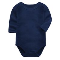 Casual Solid Color 100% Cotton Baby Rompers main image 3