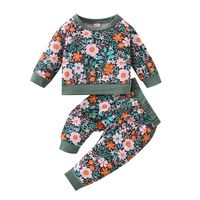 Pastoral Blume Drucken Baumwollmischung Baby Kleidung Sets main image 4