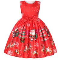 Christmas Princess Santa Claus Cotton Blend Girls Dresses sku image 23