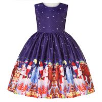 Navidad Princesa Papá Noel Mezcla De Algodón Vestidos Para Niñas sku image 17