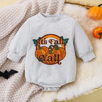Halloween Fashion Pumpkin Cotton Baby Rompers sku image 1
