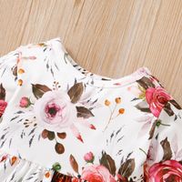 Fashion Flower Printing Polyester Girls Clothing Sets main image 5