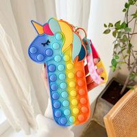 New Horse Head Children's Silicone Bubble Squeezing Puzzle Pencil Case 1 Piece main image 3