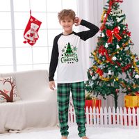 Casual Christmas Tree Cotton Blend Pants Sets Straight Pants T-shirt Family Matching Outfits main image 3