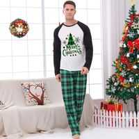 Casual Christmas Tree Cotton Blend Pants Sets Straight Pants T-shirt Family Matching Outfits main image 4