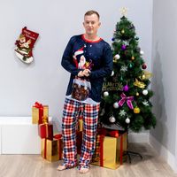 Süß Weihnachtsmann Polyester Hosen-sets Gerade Hosen Familie Passenden Outfits main image 5