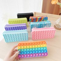 Decompression Toy Pinch Silicone Double-sided Bubble Pencil Case Stationery 1 Piece main image 3