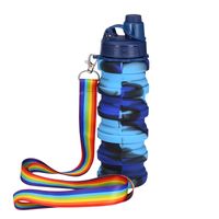 Cute Multicolor Rainbow Ghost  Silica Gel Water Bottles 1 Piece sku image 2