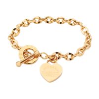 Fashion Geometric Heart Shape Titanium Steel Hollow Out Bracelets sku image 2