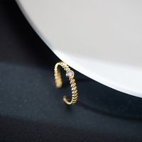 Einfacher Stil Blatt Rostfreier Stahl Überzug Inlay Künstliche Edelsteine Offener Ring main image 4
