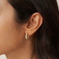 1 Pair Simple Style Twist Plating Stainless Steel Earrings main image 2