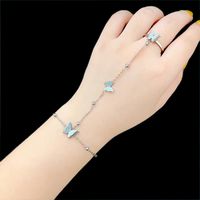 Fashion Devil's Eye Heart Shape Butterfly Titanium Steel Plating Bracelets main image 5