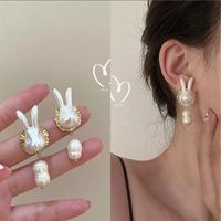 Elegant Heart Shape Bow Knot Alloy Women's Earrings 1 Pair sku image 4