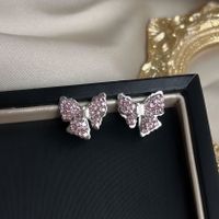 Cute Bow Knot Alloy Rhinestones Women's Ear Studs 1 Pair main image 4