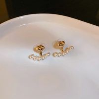 Sweet Heart Shape Alloy Artificial Pearls Women's Ear Studs 1 Pair main image 3