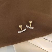 Sucré Forme De Cœur Alliage Perles Artificielles Femmes Boucles D'oreilles 1 Paire main image 1