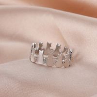 Cartoon Style Cat Stainless Steel Rings main image 2