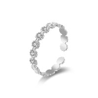 Mode Einfarbig Titan Stahl Überzug Inlay Künstlicher Diamant Offener Ring 1 Stück sku image 2