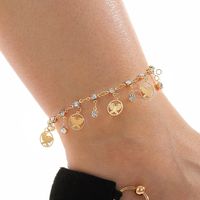 Style Simple Papillon Zircon Le Fer Le Cuivre De Gros Bracelet De Cheville main image 6