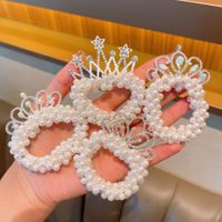 Style Simple Couronne Alliage Strass Perle Élastique main image 1