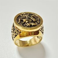 Simple Style Geometric Alloy Plating Men's Rings main image 4